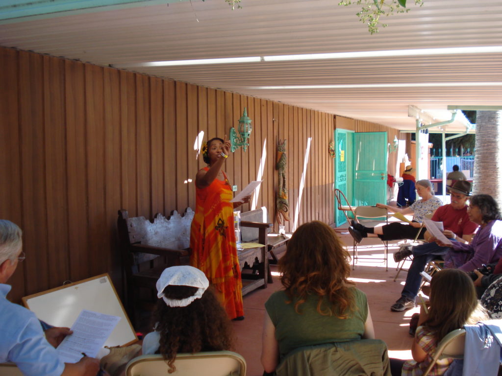 Ina facilitates storytelling workshop